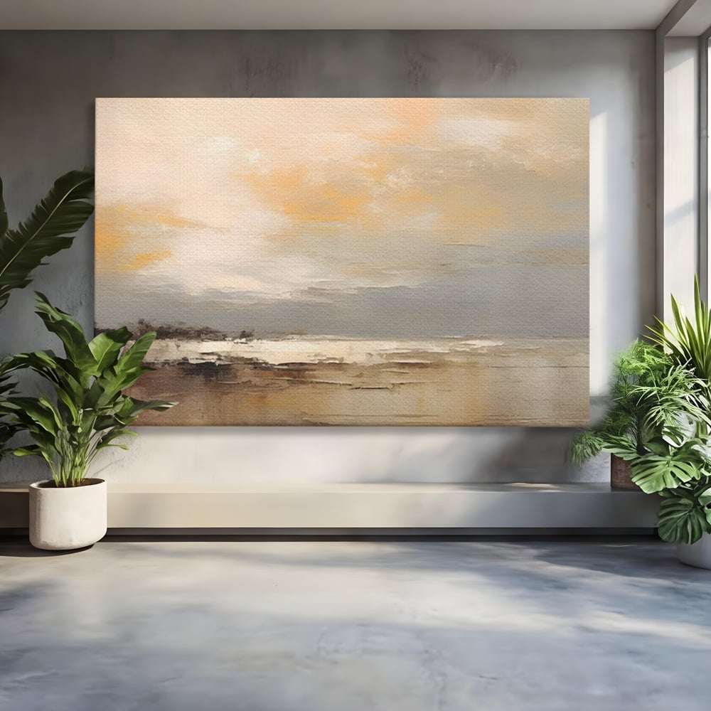 Tablou canvas cu tablou canvas cu peisaj maritim abstract, fara rama, pe sasiu de lemn